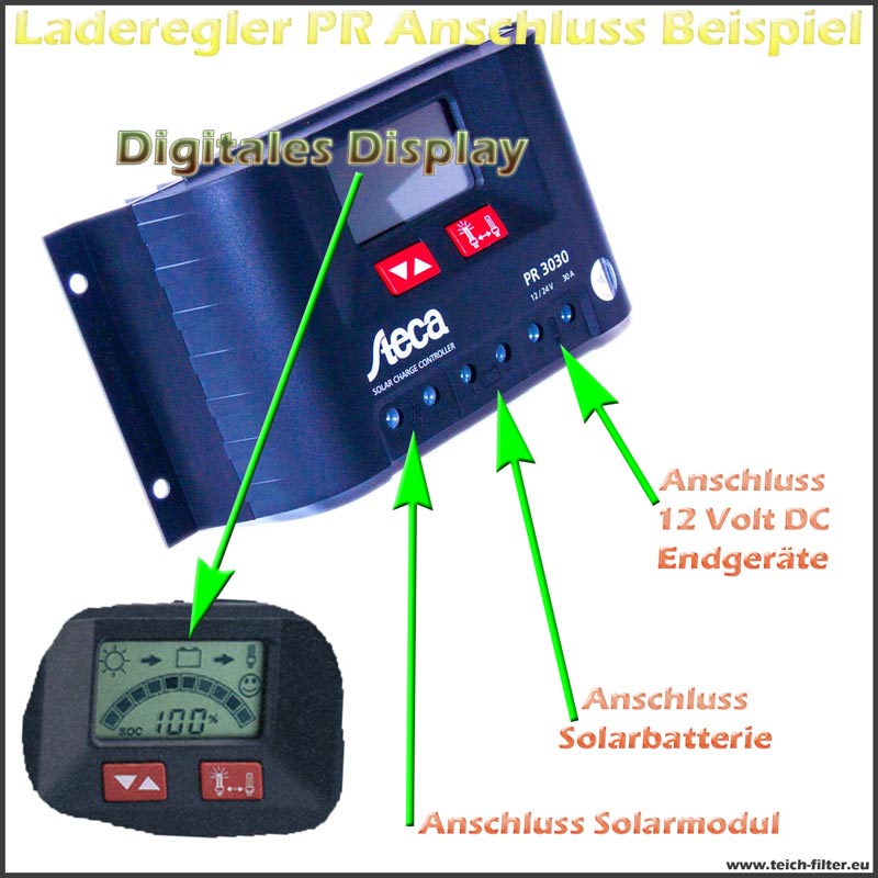 Laderegler EP5 5A 12V mit Dämmerungsfunktion + Timer Photovoltaik