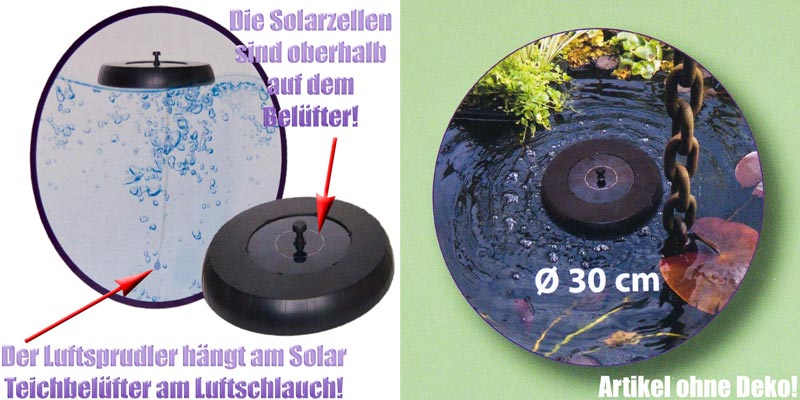 DEDOM Teichbelüfter Luftpumpe,Sauerstoffpumpe,Solarmodul,für Garten Teich  Aquarium Belüftungspumpe, Blau
