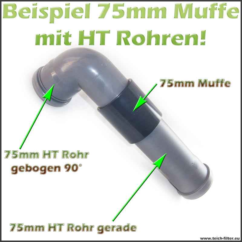 Mm Muffe F R Pvc Ht Und Kg Rohre Teichfilter