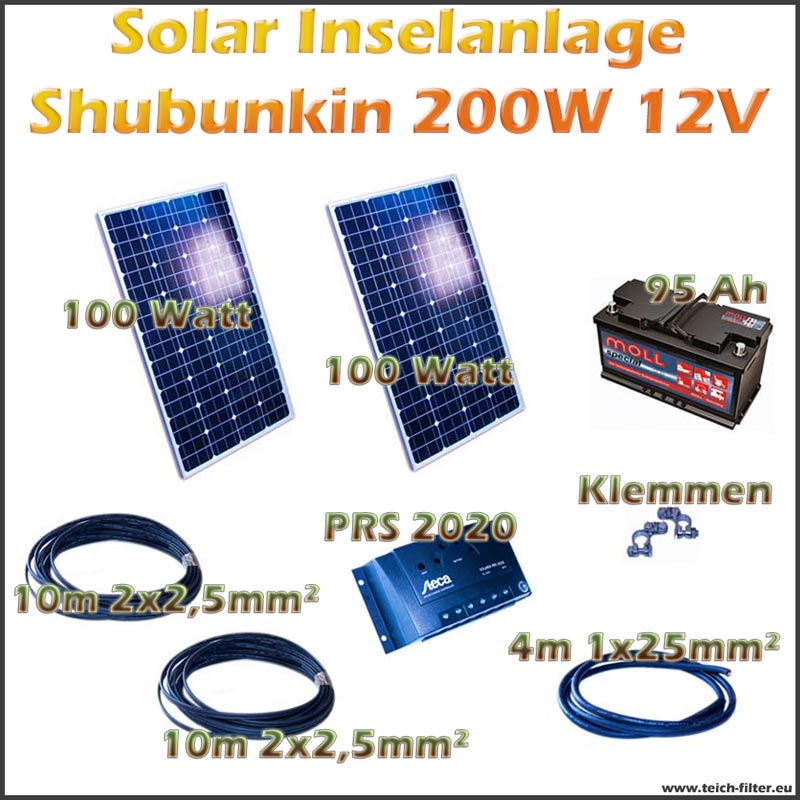 200W 12V Solar Inselanlage Shubunkin